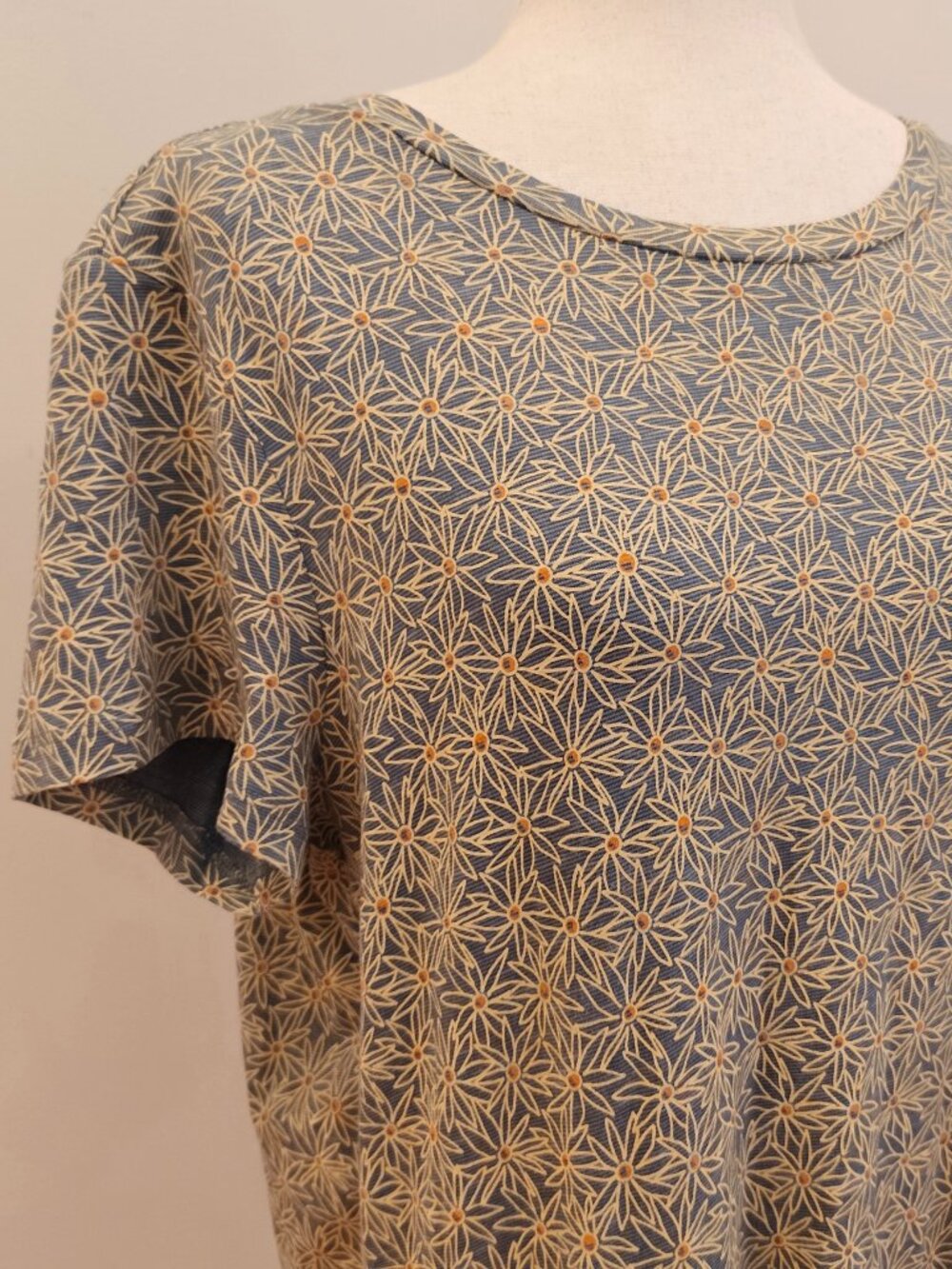 Toad Co Dress Womens Large Blue Yellow Shift Windmere Granola Gorpcore Organic - Picture 2 of 9